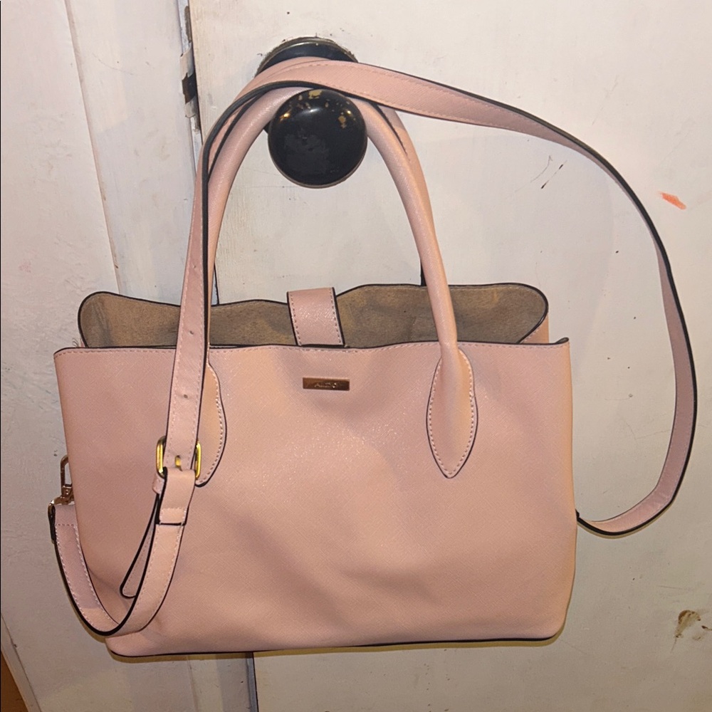 Aldo Blush Pink Structured Tote with Adjustable Strap